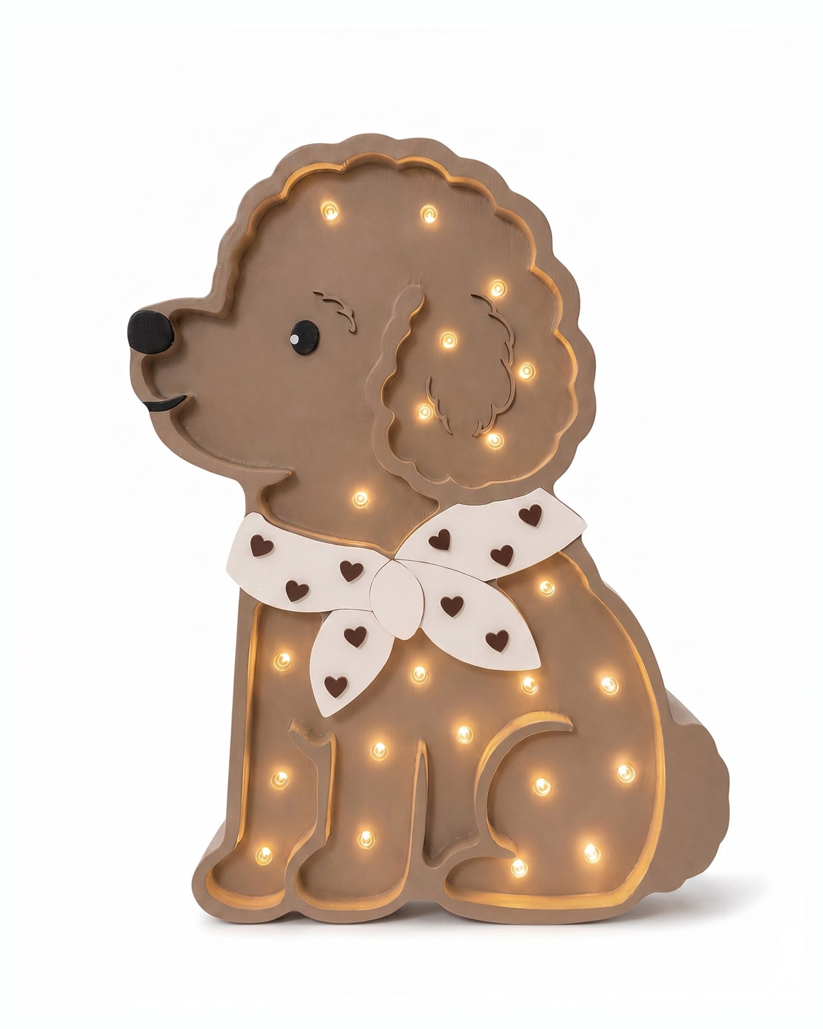 Lamp in de vorm van een poedel Lotta Hearts on Beige