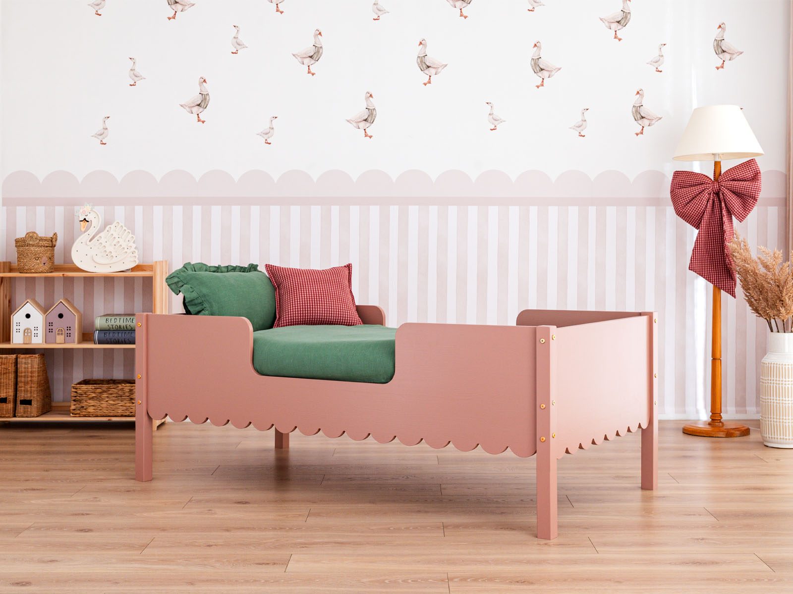 Kinderbed - Papillon IV, Kleur: Heather, Hoogte van de poten: 20 cm