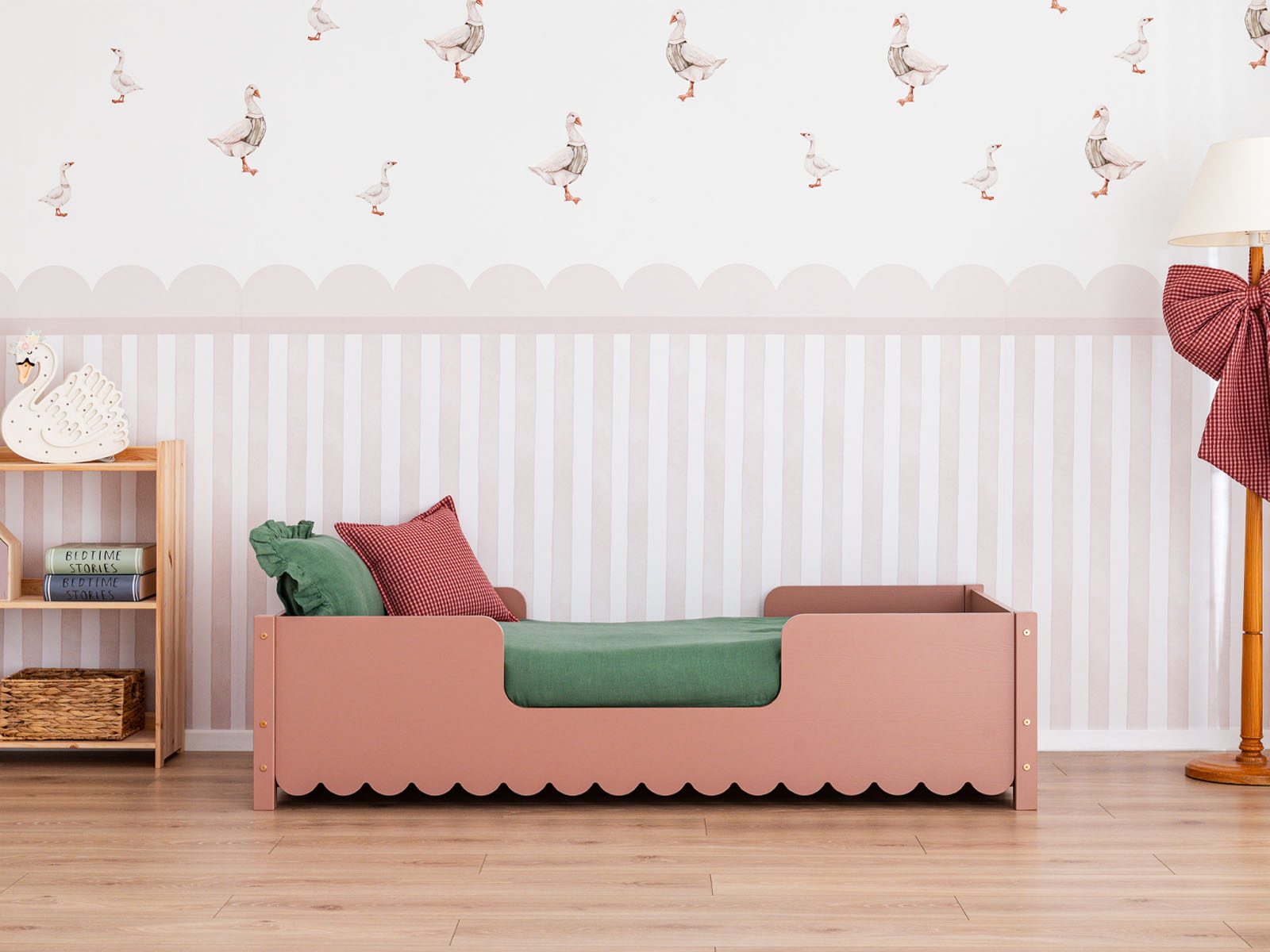 Kinderbed - Papillon IV, Kleur: Heather, Hoogte van de poten: Vloerbed