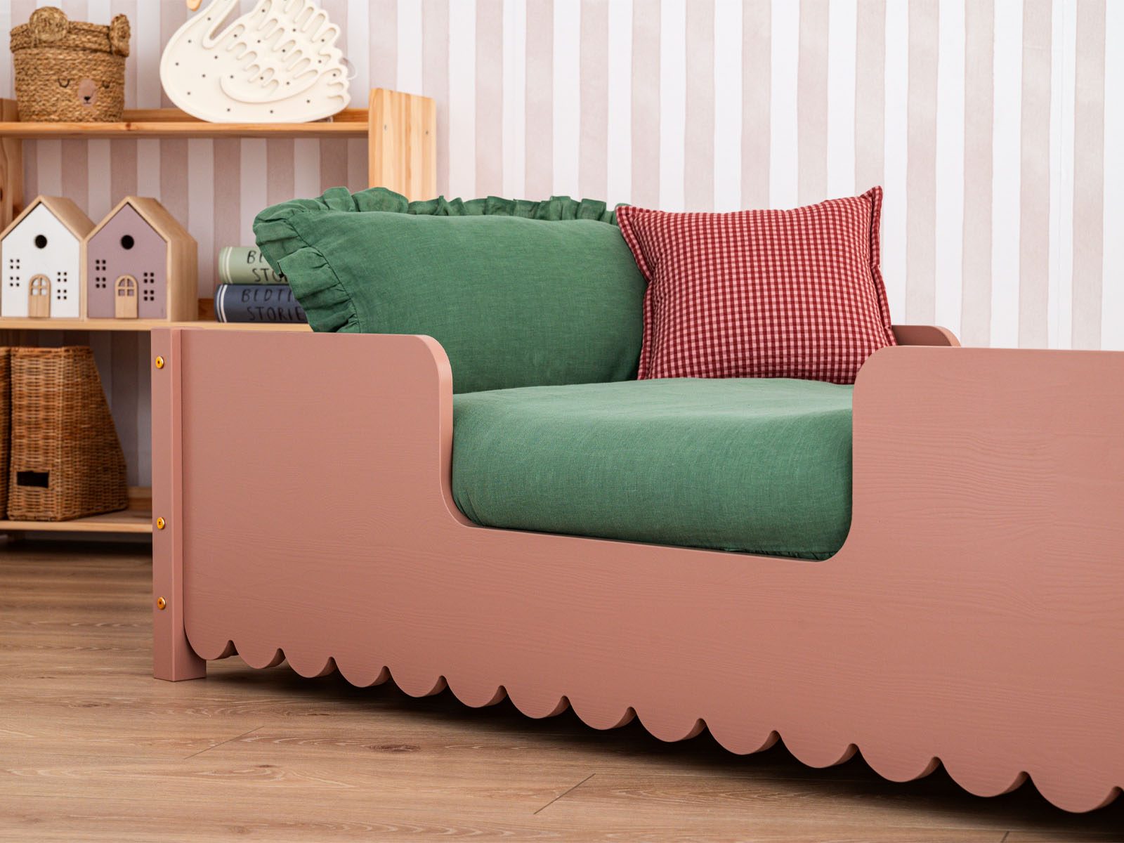 Kinderbed - Papillon IV, Kleur: Heather, Hoogte van de poten: Vloerbed