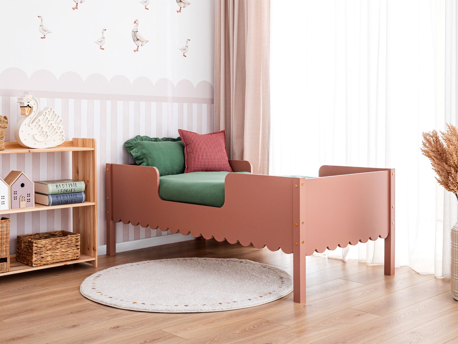 Kinderbed - Papillon IV, Kleur: Heather, Hoogte van de poten: 20 cm