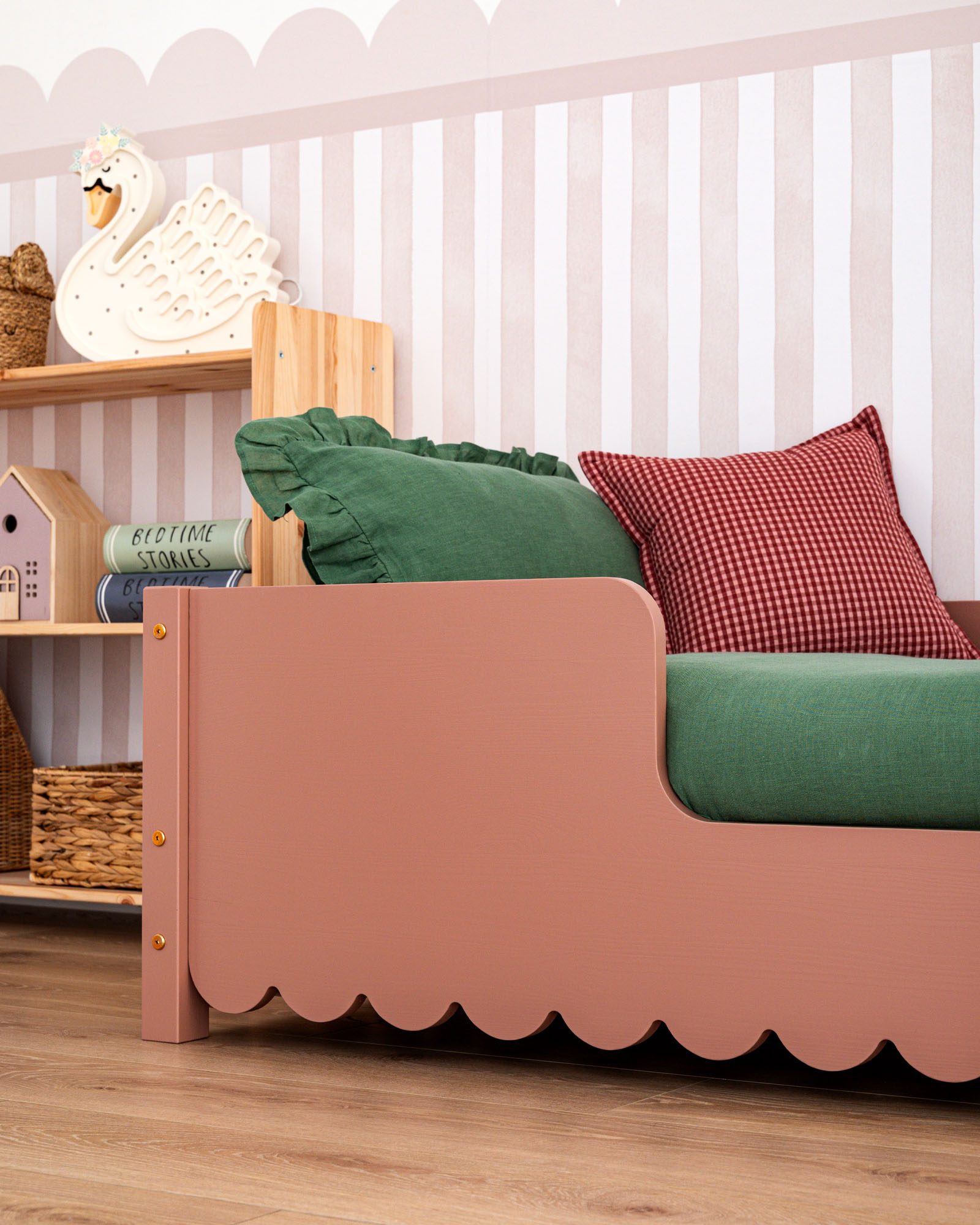 Kinderbed - Papillon IV, Kleur: Heather, Hoogte van de poten: Vloerbed