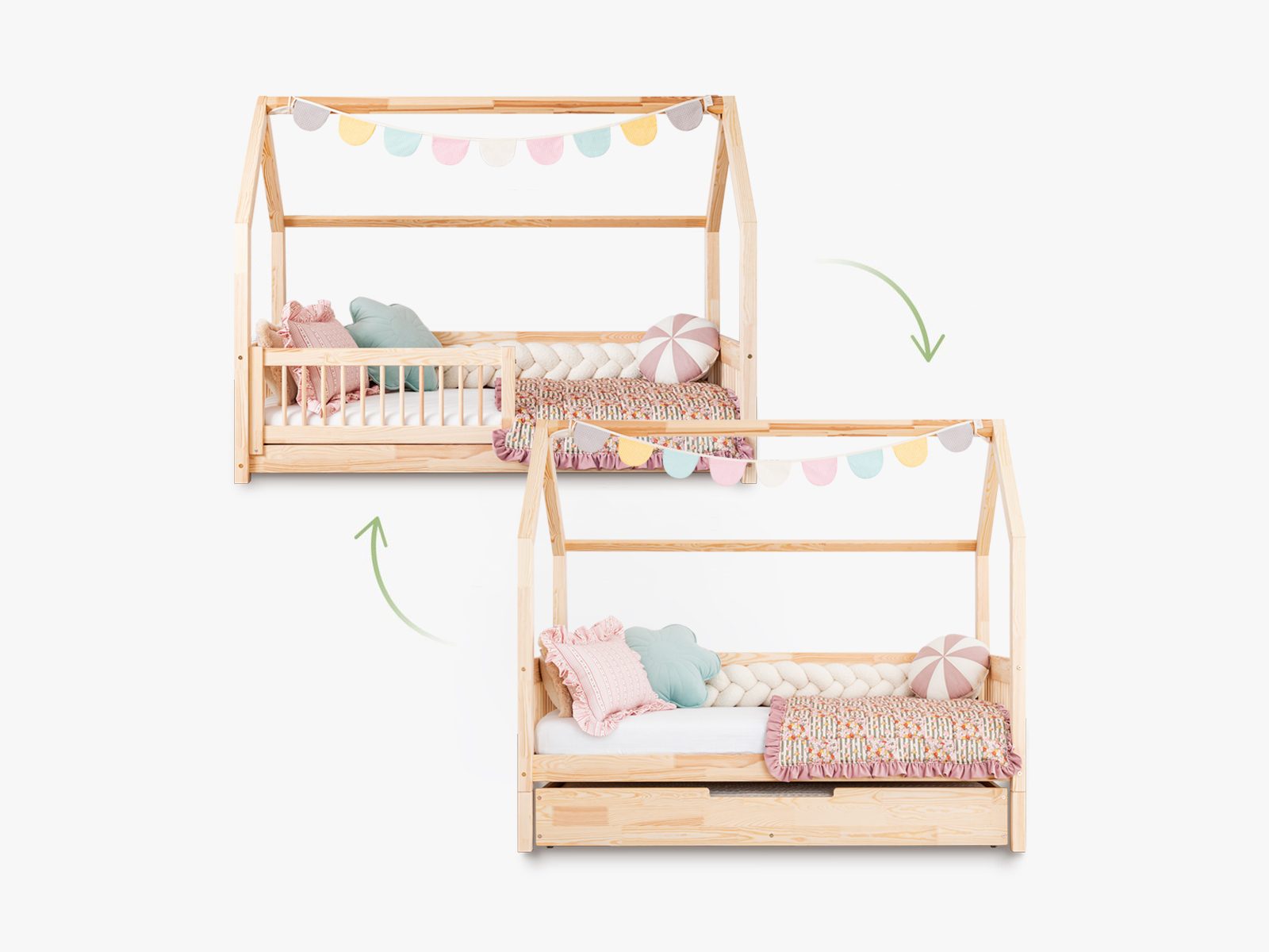 Montessori Kinderbed 2-in-1 – Vloerbed – Meli